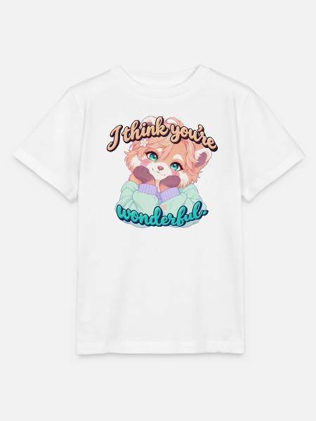 Roter Panda mit Herz - Stanley/Stella Kinder T-Shirt MINI CREATOR  - Weiß