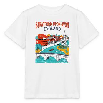 Retro Stratford Upon Avon England Travel - Stanley/Stella Kinder T-Shirt MINI CREATOR  - Weiß - Vorne - Maike (125cm)