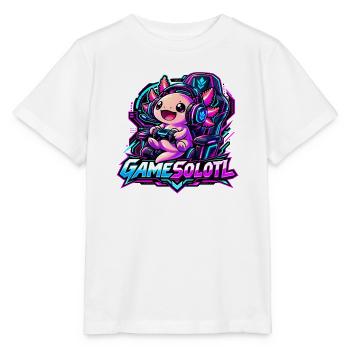  Gamesolotl Axolotl Spieler Cyberpunk - Stanley/Stella Kinder T-Shirt MINI CREATOR  - Weiß - Vorne - Maike (125cm)