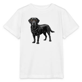 Schwarzer Labrador Retriever - Stanley/Stella Kinder T-Shirt MINI CREATOR  - Weiß - Vorne - Maike (125cm)