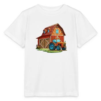 Rustikale Scheune mit Traktor - Stanley/Stella Kinder T-Shirt MINI CREATOR  - Weiß - Vorne - Maike (125cm)