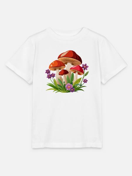 Pilze und Blumen - Stanley/Stella Kinder T-Shirt MINI CREATOR  - Weiß