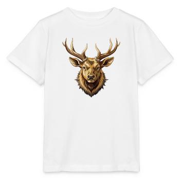 Männlicher Elch-Bullenkopf-Mount - Stanley/Stella Kinder T-Shirt MINI CREATOR  - Weiß - Vorne - Maike (125cm)