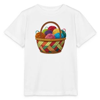 Korb mit Garnstricken Häkeln - Stanley/Stella Kinder T-Shirt MINI CREATOR  - Weiß - Vorne - Maike (125cm)