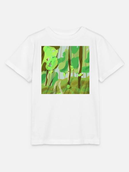 Waldlandschaft in Grüntönen - Stanley/Stella Kinder T-Shirt MINI CREATOR  - Weiß