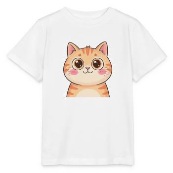 Süße Orange Katze Kawaii Katzenliebe T-Shirt - Stanley/Stella Kinder T-Shirt MINI CREATOR  - Weiß - Vorne - Maike (125cm)