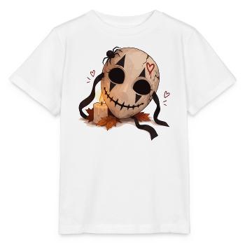Gruselige Maske mit Kerze - Stanley/Stella Kinder T-Shirt MINI CREATOR  - Weiß - Vorne - Maike (125cm)