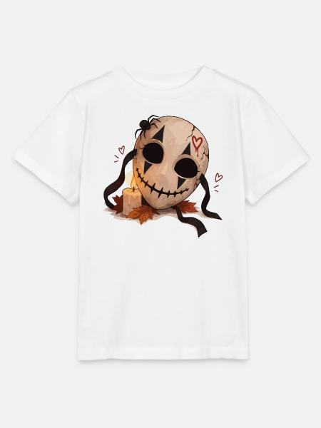 Gruselige Maske mit Kerze - Stanley/Stella Kinder T-Shirt MINI CREATOR  - Weiß