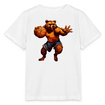 Basketball Bär - Stanley/Stella Kinder T-Shirt MINI CREATOR  - Weiß - Vorne - Maike (125cm)