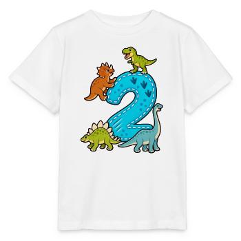 2 Jahre alt 2. Geburtstag Dino - Stanley/Stella Kinder T-Shirt MINI CREATOR  - Weiß - Vorne - Maike (125cm)