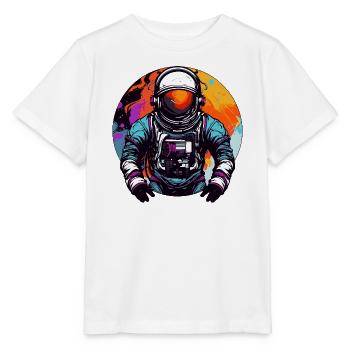 Astronaut im Weltall Bunt - Stanley/Stella Kinder T-Shirt MINI CREATOR  - Weiß - Vorne - Maike (125cm)