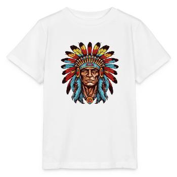 Portrait Indianer Native American - Stanley/Stella Kinder T-Shirt MINI CREATOR  - Weiß - Vorne - Maike (125cm)