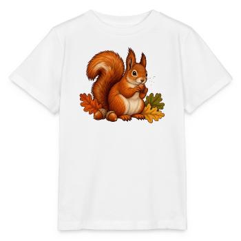 Eichhörnchen mit Haselnuss - Stanley/Stella Kinder T-Shirt MINI CREATOR  - Weiß - Vorne - Maike (125cm)