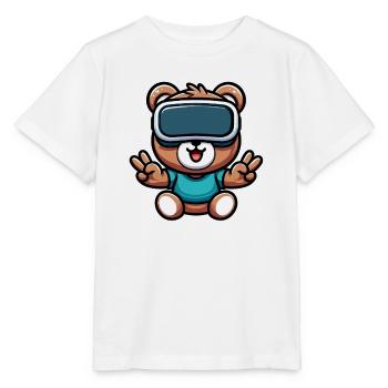 Bär Süß Comic Cartoon VR Virtual Reality - Stanley/Stella Kinder T-Shirt MINI CREATOR  - Weiß - Vorne - Maike (125cm)