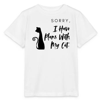 Entschuldigung, ich habe Pläne mit meiner Katze - Stanley/Stella Kinder T-Shirt MINI CREATOR  - Weiß - Vorne - Maike (125cm)