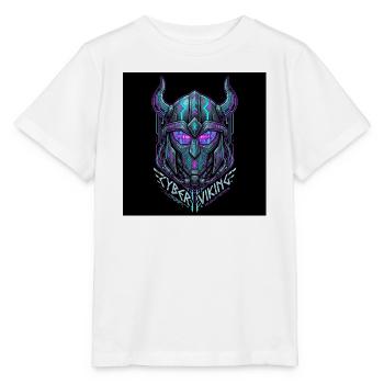Cyberpunk Viking Helm - Stanley/Stella Kinder T-Shirt MINI CREATOR  - Weiß - Vorne - Maike (125cm)