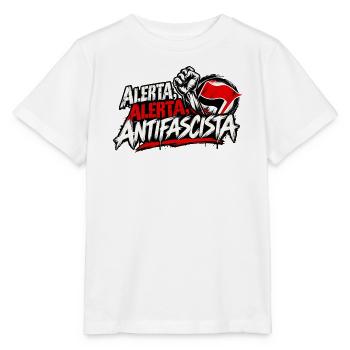 Alerta Alerta Antifascista - Stanley/Stella Kinder T-Shirt MINI CREATOR  - Weiß - Vorne - Maike (125cm)