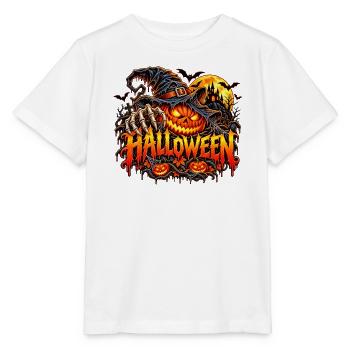 Halloween Kürbis mit Krallen - Stanley/Stella Kinder T-Shirt MINI CREATOR  - Weiß - Vorne - Maike (125cm)