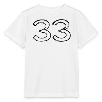Zahl 33 handgezeichnet - Stanley/Stella Kinder T-Shirt MINI CREATOR  - Weiß - Vorne - Maike (125cm)