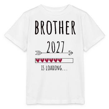 Pregnancy Announcement – Bruder 2027 Geschenk - Stanley/Stella Kinder T-Shirt MINI CREATOR  - Weiß - Vorne - Maike (125cm)