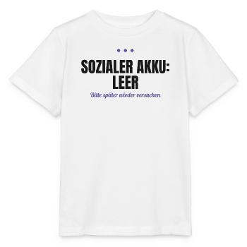 Sozialer Akku leer – bitte später versuchen - Stanley/Stella Kinder T-Shirt MINI CREATOR  - Weiß - Vorne - Maike (125cm)