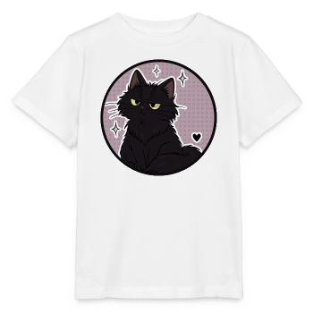 Mitternachtskatze im Sparkle Circle - Stanley/Stella Kinder T-Shirt MINI CREATOR  - Weiß - Vorne - Maike (125cm)