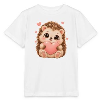 Igel und Herzmotiv - Stanley/Stella Kinder T-Shirt MINI CREATOR  - Weiß - Vorne - Maike (125cm)