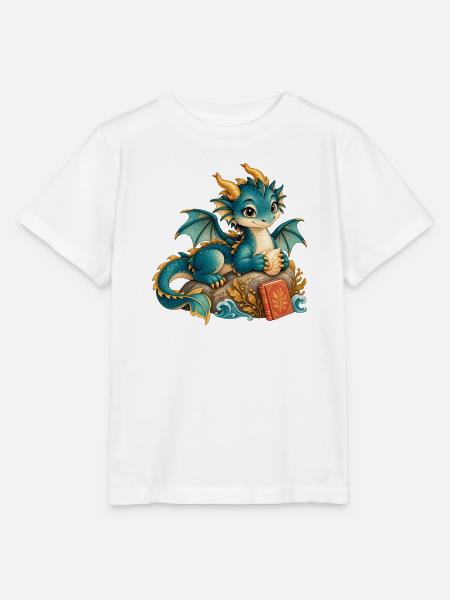 Seedrache mit Buch - Stanley/Stella Kinder T-Shirt MINI CREATOR - Weiß