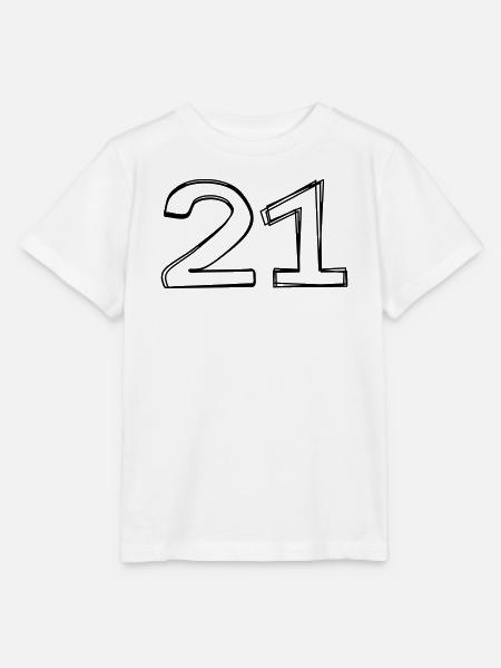Zahl 21 handgezeichnet - Stanley/Stella Kinder T-Shirt MINI CREATOR - Weiß