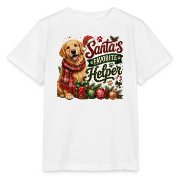 🎁 Weihnachts-Golden Retriever - Stanley/Stella Kinder T-Shirt MINI CREATOR  - Weiß - Vorne - Maike (125cm)