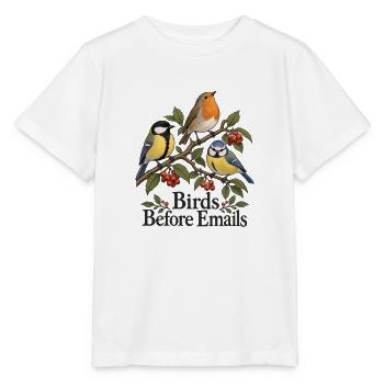 Birds Before Emails - Stanley/Stella Kinder T-Shirt MINI CREATOR  - Weiß - Vorne - Maike (125cm)