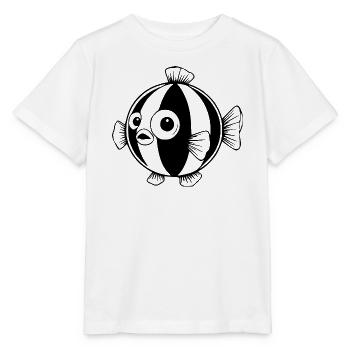 Lustiger Comic Kugelfisch Geschenk  - Stanley/Stella Kinder T-Shirt MINI CREATOR  - Weiß - Vorne - Maike (125cm)