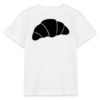  Croissant schwarz Geschenkidee für Bäcker  - Stanley/Stella Kinder T-Shirt MINI CREATOR  - Weiß - Vorne - Maike (125cm)