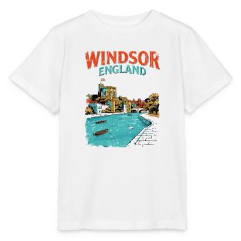 City Vintage Windsor England Castle Skyline and - Stanley/Stella Kinder T-Shirt MINI CREATOR  - Weiß - Vorne - Maike (125cm)