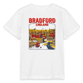 Vintage Bradford England Industrial Cityscape Sept - Stanley/Stella Kinder T-Shirt MINI CREATOR  - Weiß - Vorne - Maike (125cm)