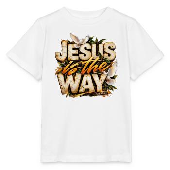 Jesus Is The Way Jesus ist der Weg Christ Design - Stanley/Stella Kinder T-Shirt MINI CREATOR  - Weiß - Vorne - Maike (125cm)
