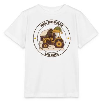 Frohe Weihnachten vom Acker – Landwirt Weihnachten - Stanley/Stella Kinder T-Shirt MINI CREATOR  - Weiß - Vorne - Maike (125cm)
