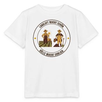 Landluft macht schön. Gülle macht ehrlich – Bauer - Stanley/Stella Kinder T-Shirt MINI CREATOR  - Weiß - Vorne - Maike (125cm)