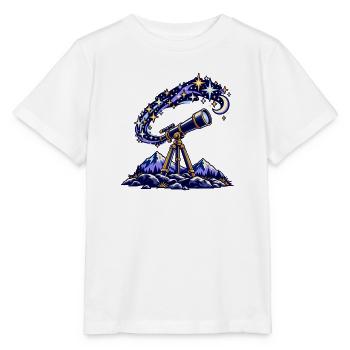 Teleskop unter einem Sternenhimmel - Stanley/Stella Kinder T-Shirt MINI CREATOR  - Weiß - Vorne - Maike (125cm)