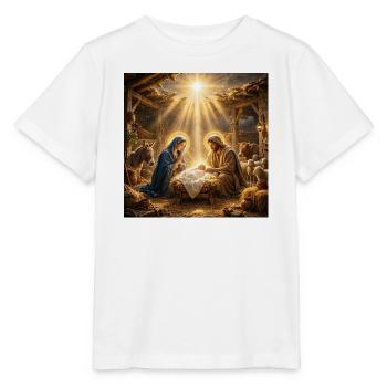 Jesus, katholisch, Krippe, Beten zu Jesus, Christ - Stanley/Stella Kinder T-Shirt MINI CREATOR  - Weiß - Vorne - Maike (125cm)