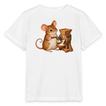 Maus mahlt Getreide - Stanley/Stella Kinder T-Shirt MINI CREATOR  - Weiß - Vorne - Maike (125cm)