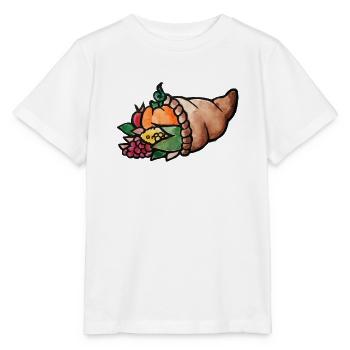 Aquarell Cornucopia Harvest - Stanley/Stella Kinder T-Shirt MINI CREATOR  - Weiß - Vorne - Maike (125cm)