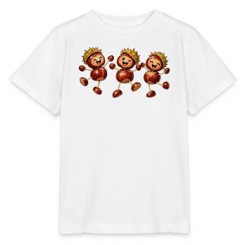 Fröhliche Kastanienfiguren im Herbst - Stanley/Stella Kinder T-Shirt MINI CREATOR  - Weiß - Vorne - Maike (125cm)