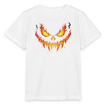 Inferno, Kürbisgrinsen, Horror, Geist, Halloween - Stanley/Stella Kinder T-Shirt MINI CREATOR  - Weiß - Vorne - Maike (125cm)