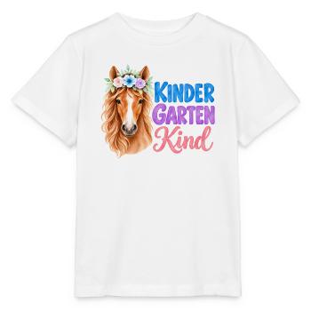 Geschenk zum Kindergartenstart T-Shirt mit Pferd - Stanley/Stella Kinder T-Shirt MINI CREATOR  - Weiß - Vorne - Maike (125cm)