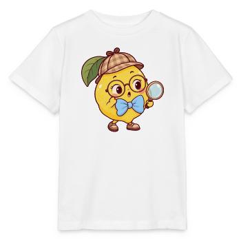 Gelbfrucht-Detektiv mit blauer Schleife - Stanley/Stella Kinder T-Shirt MINI CREATOR  - Weiß - Vorne - Maike (125cm)