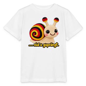 Nid z gsprängt Berner Schnecke  - Stanley/Stella Kinder T-Shirt MINI CREATOR  - Weiß - Vorne - Maike (125cm)