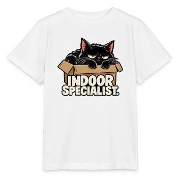 Indoor-Spezialistenkatze - Stanley/Stella Kinder T-Shirt MINI CREATOR  - Weiß - Vorne - Maike (125cm)