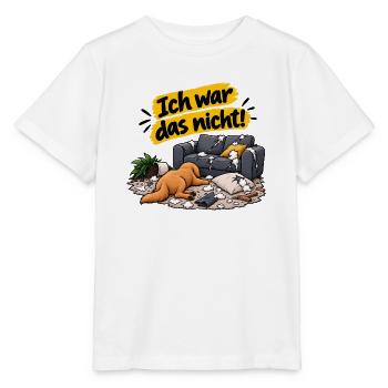 Ich war das nicht! – Lustiger Hund - Stanley/Stella Kinder T-Shirt MINI CREATOR  - Weiß - Vorne - Maike (125cm)