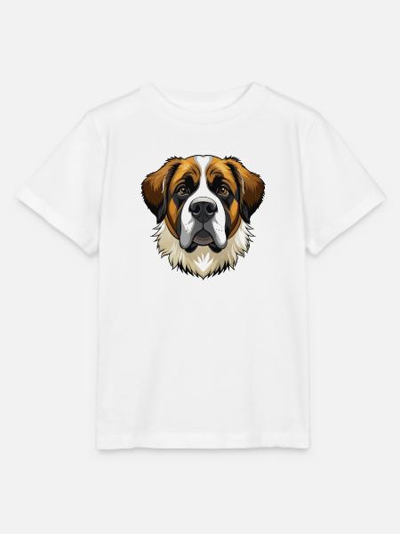 Bernhardiner Hundekopf - Stanley/Stella Kinder T-Shirt MINI CREATOR  - Weiß